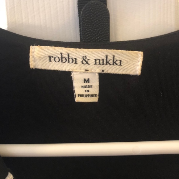 Robbi & Nikki Black White Crochet Overlay Dress - Picture 5 of 5